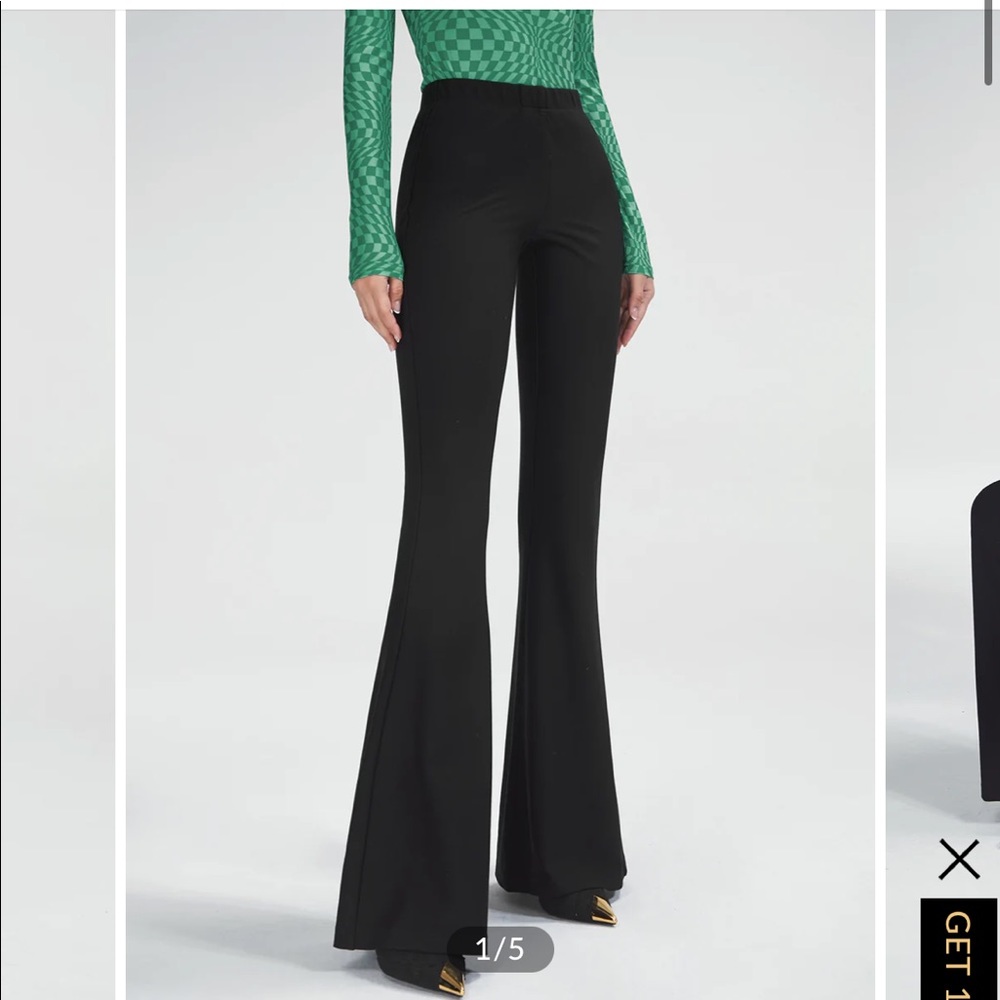 Black High Waisted Essential Stretch Flare Pants. Brand new